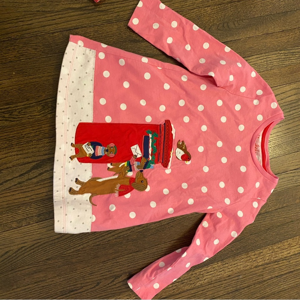 Joules Pink Polka Dot Long Sleeve Shirt